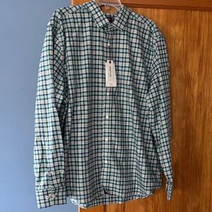 UNTUCKit New with Tags Green and White Plaid Button-Down Shirt